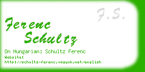 ferenc schultz business card